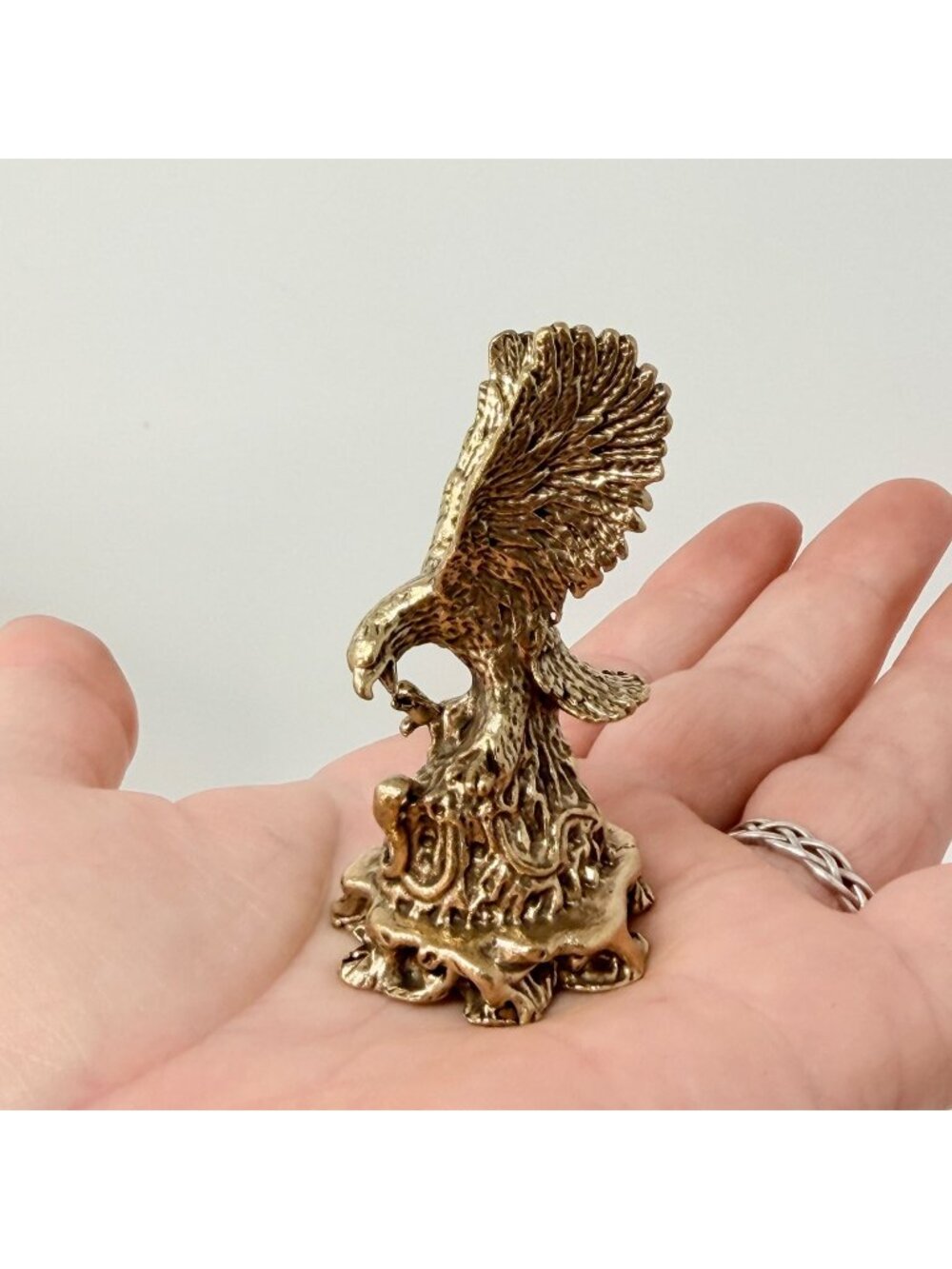 Brass Eagle Spirit Animal Figurine Strength Freedom Vision Protection Talisman‎